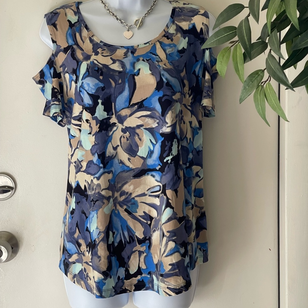 JM Collection - Cold Shoulder Top, PL